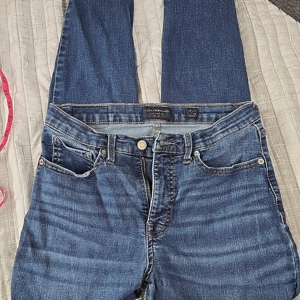 Lucky Brand AVA Women's Blue Jeans Mid Ruse Super‎ Skinny Sz 10/30